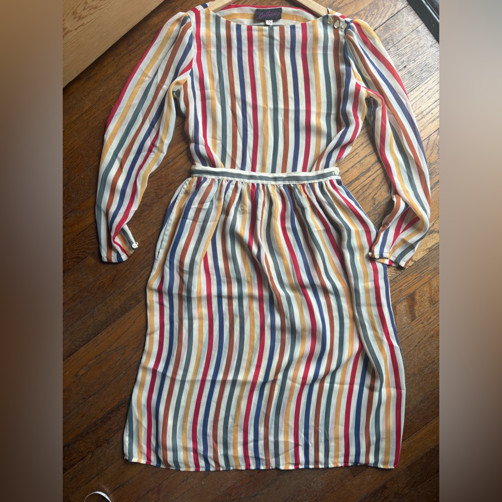Vintage Striped 2-Piece Skirt & Top Set Size XS